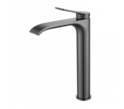 Смеситель для раковины высокий Shevanik S4111T, оружейная сталь