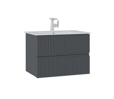 Тумба с раковиной ORKA Moonlight 70 подвесная, антрацит матовый 5003439 