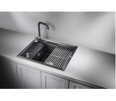 Кухонная мойка GRANULA KS-6004, ЧЁРНЫЙ, кварц 