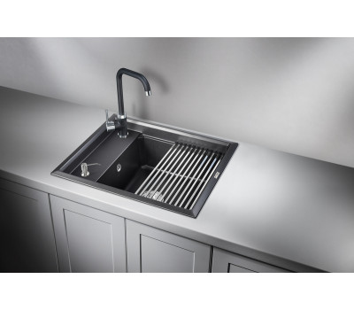Кухонная мойка GRANULA KS-6004, ЧЁРНЫЙ, кварц 