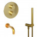 Комплект на 2 потребителя с термостатом Cox PAINI, для ванны с ручным душем, брашированное золото PVD 78PJSET26911THBATH 