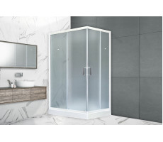 Душевой угол с поддоном Royal Bath RB 8120HP-C (матовое) левый белый 