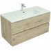 Тумба с раковиной Aquanet Алвита new 100 2 ящ. цв.дуб веллингтон белый (274135) 