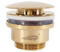 Донный клапан для раковины Hansberge H107GO золото 