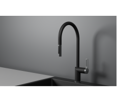 Смеситель для кухни GRANULA GR-8172, ТУРМАЛИН, С ВЫДВИЖНЫМ ИЗЛИВОМ 