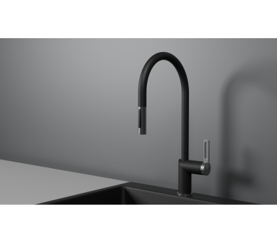 Смеситель для кухни GRANULA GR-8172, ТУРМАЛИН, С ВЫДВИЖНЫМ ИЗЛИВОМ 