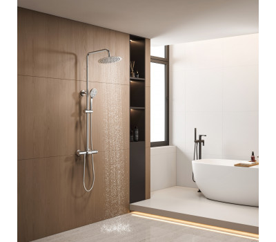Душевая стойка с термостатом, хромированная  SantiLine SL-9006 