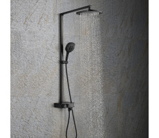 Комплект смеситель душевая стойка Black&White U7855В черный матовый 