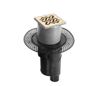 Трап BERGES водосток PLATZ Antik 100х100, золото глянец, S-сифон D50/105 H50 вертикальный 092060 Трап BERGES водосток PLATZ Antik 100х100, золото глянец, S-сифон D50/105 H50 вертикальный 092060