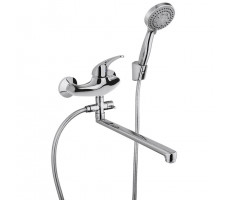 Смеситель для ванны PAINI Smile с длинным изливом с аксессуаром, хром (CR) 39CR112P19CAKM 