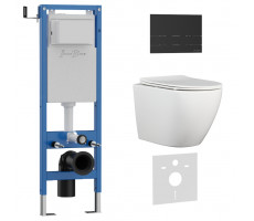 Комплект 3в1 IBERICA BLANCA инсталляция SILENCIO MINI, унитаз BILBAO ALTO белый, кнопка смыва INOX-S черный матовый (IB.001M.BLA.234.1604) Комплект 3в1 IBERICA BLANCA инсталляция SILENCIO MINI, унитаз BILBAO ALTO белый, кнопка смыва INOX-S черный матовый (IB.001M.BLA.234.1604)