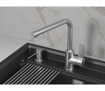 Смеситель для кухни GRANULA 5504, НЕРЖ 