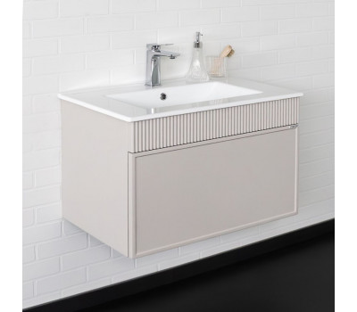 Тумба-умывальник для ванной Comforty Мадрид-70 серый шёлк с раковиной Comforty 70E 