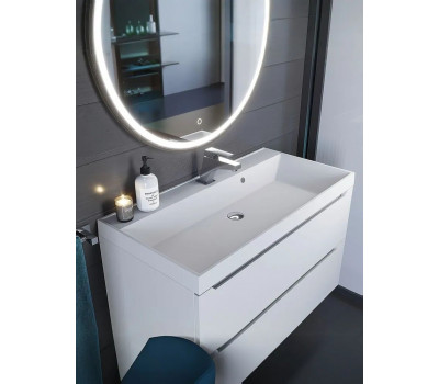Раковина для ванной 100 см, Uperwood Classic Quartz, кварцевая, белая матовая, жасмин 293020632 