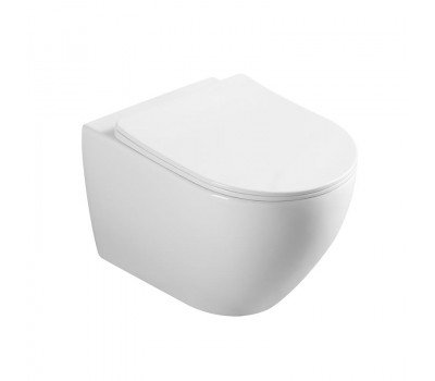 Унитаз подвесной Vincea Esse VT1-211 безободковый, цвет белый, ультратонкое soft-close сиденье 