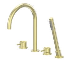 Смеситель ABBER Wasser Kreis 316 AF8113BG на борт ванны, золото брашированное 