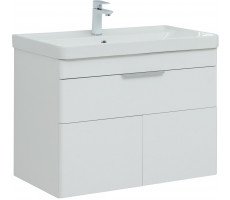 Тумба с раковиной Aquanet Ирис new 80 подвесная 1 ящ. 2 фасада цв.белый глянец 00312430 Тумба с раковиной Aquanet Ирис new 80 подвесная 1 ящ. 2 фасада цв.белый глянец 00312430