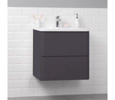 Комплект тумба Итана Roberto 60 подвесная, с раковиной Adel 60/Adelina 60, графит