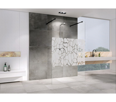 Душевая перегородка ABBER Immer Offen AG68100BF8 черный матовый 