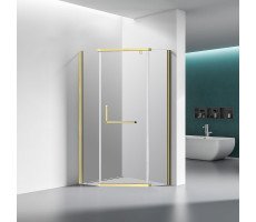 Душевой угол Veconi Rovigo RV-36G, 900x900x1950, брашированное золото, стекло прозрачное Душевой угол Veconi Rovigo RV-36G, 900x900x1950, брашированное золото, стекло прозрачное