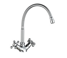 Смеситель для кухни с гибким изливом WesnaArt RASSVET, RAS02-180, хром