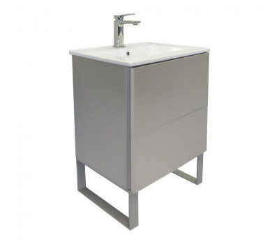 Тумба-умывальник Comforty Бильбао-60Н серый шёлк с раковиной Comforty 60E 00-00019361 