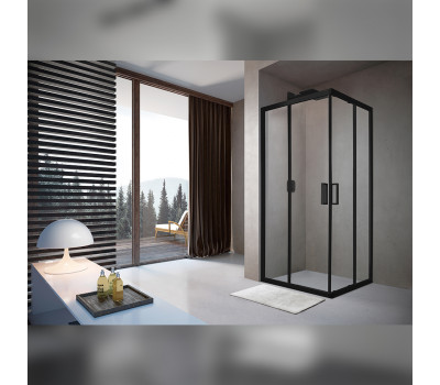Душевой уголок Terminus Соренто квадрат 90х90х200, черный Душевой уголок Terminus Соренто квадрат 90х90х200, черный