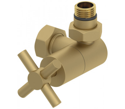 Вентиль Сунержа 3D G 1/2" НР х G 3/4" НГ правый крест цвет-золото матовое 032-1411-1234 