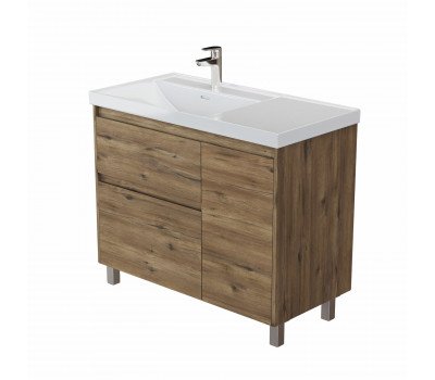 Тумба с раковиной Aquanet Nova Lite 2.0 100 L напольная цв. дуб рустикальный 00365910 