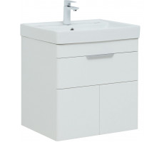 Тумба с раковиной Aquanet Ирис new 60 (Ирис Т) подвесная 1 ящ. 2 фасада цв.белый глянец 00367338 Тумба с раковиной Aquanet Ирис new 60 (Ирис Т) подвесная 1 ящ. 2 фасада цв.белый глянец 00367338