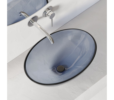 Раковина накладная прозрачная ABBER Kristall AT2802Saphir синяя Раковина накладная прозрачная ABBER Kristall AT2802Saphir синяя