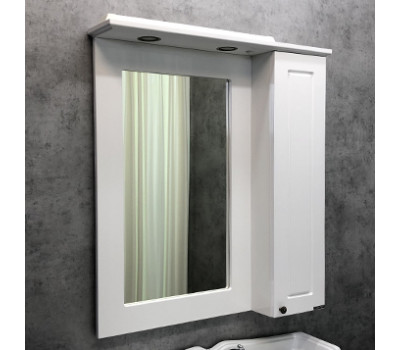 Зеркало-шкаф Comforty Палермо-80 белый глянец 