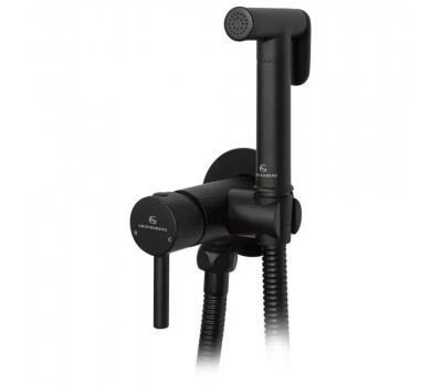 Гигиенический душ со смесителем встраиваемый Grocenberg GB001BL, черный 