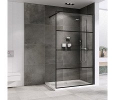 Душевая перегородка ABBER Immer Offen AG65120B черный матовый 