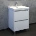 Тумба-умывальник Comforty Дублин-60 белый глянец с раковиной Comforty 8056 