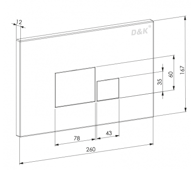 Клавиша смыва DK хром Quadro DB1519001 хром 