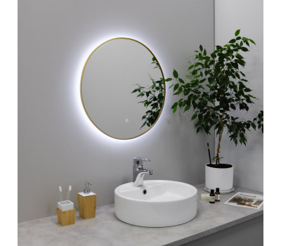 Зеркало FIXSEN с подсветкой LED круглое 60х60 см золото-сатин FX-1060G 