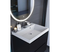 Раковина для ванной 80 см, Uperwood Classic Quartz, кварцевая, белая матовая, жасмин 291030006 Раковина для ванной 80 см, Uperwood Classic Quartz, кварцевая, белая матовая, жасмин 291030006