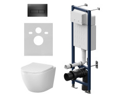 Инсталляция ErgoFit с подвесным унитазом AquaSpin 2.0 и клавишей AM.PM Like IS110338.801901 Чёрный Матовое 