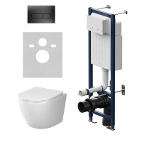 Инсталляция ErgoFit с подвесным унитазом AquaSpin 2.0 и клавишей AM.PM Like IS110338.801901 Чёрный Матовое 