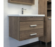 Тумба-умывальник Comforty Никосия 70П дуб темный с раковиной Como 70 
