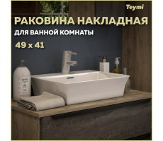 Раковина для ванной накладная Teymi Aina 49 белая T50002 