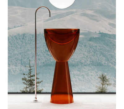 Раковина отдельностоящая прозрачная ABBER Kristall AT2703Opal коричневая  Раковина отдельностоящая прозрачная ABBER Kristall AT2703Opal коричневая