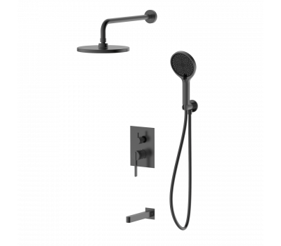 Душевая система для ванны и душа DQ Bonn встраиваемая с изливом графит DA1705606 Душевая система для ванны и душа DQ Bonn встраиваемая с изливом графит DA1705606