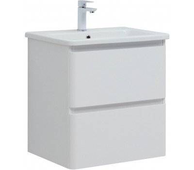 Тумба с раковиной Aquanet Эмбер 60 2 ящ. цв.белый матовый (раковина Luxury) 00332494 Тумба с раковиной Aquanet Эмбер 60 2 ящ. цв.белый матовый (раковина Luxury) 00332494