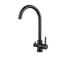 Смеситель для кухни с подключением фильтра воды Raffine F108H, черный