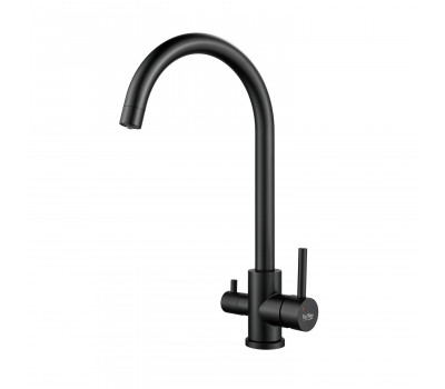 Смеситель для кухни с подключением фильтра воды Raffine F108H, черный