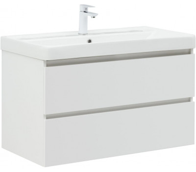 Тумба с раковиной Aquanet Вега 90 2 ящ. цв.белый глянец 00327998 Тумба с раковиной Aquanet Вега 90 2 ящ. цв.белый глянец 00327998