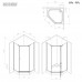 Душевое ограждение 90x90 см, пятиугольное, без поддона AM.PM Sunny W87G-405-9090-BT  