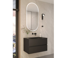 Тумба без раковины Armadi Art Vallessi 80см АНТРАЦИТ матовая 2 полки 837-080-A mat 